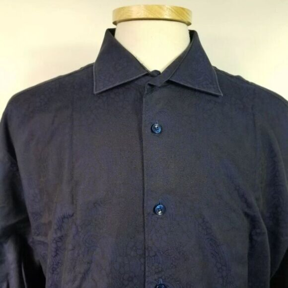 Bertigo 2XL Purple Floral Masterpiece Button Front Shirt - Picture 5 of 8